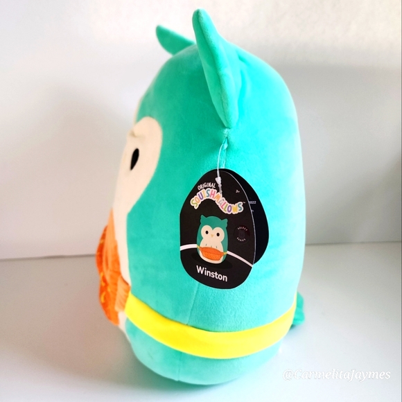 🖤 WINSTON 🦉 HTF Black Tag Teal Owl w Fanny Pack Select Series Squishmallow NWT - Picture 2 of 9